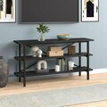 Hudson & Canal TVs up to 65 in. Grain Holloway Rectangular TV Stand Black TV1543